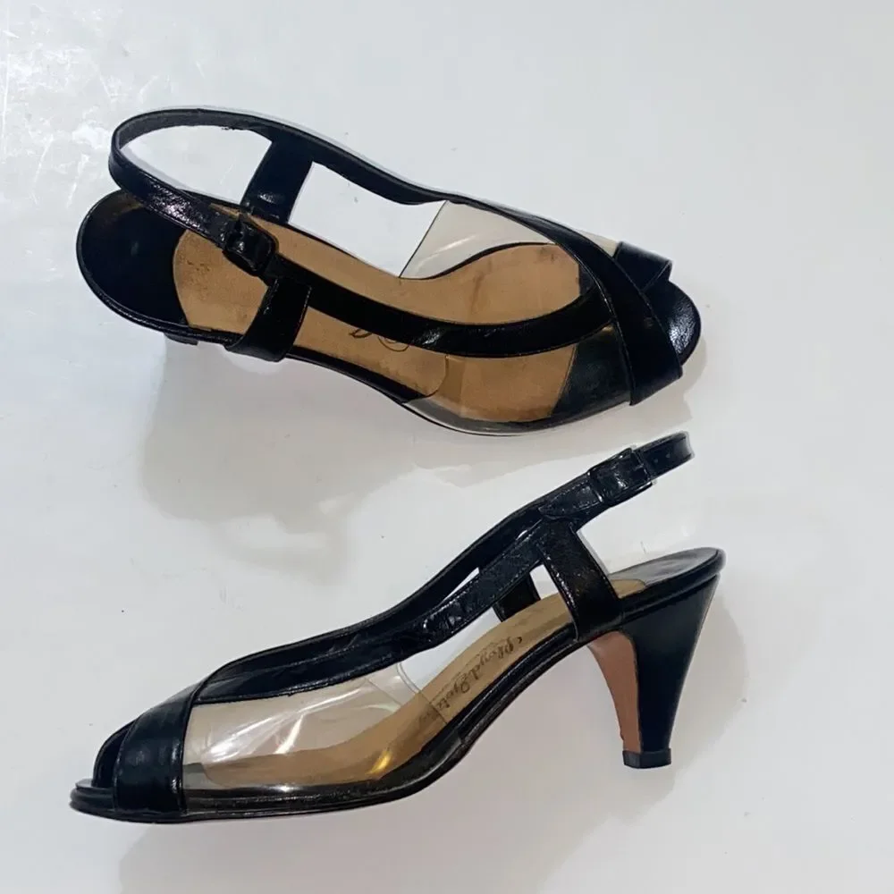 Vintage Lloyd Gotchy Reno Nevada Leather Women Heels Shoes Size 5.5 M